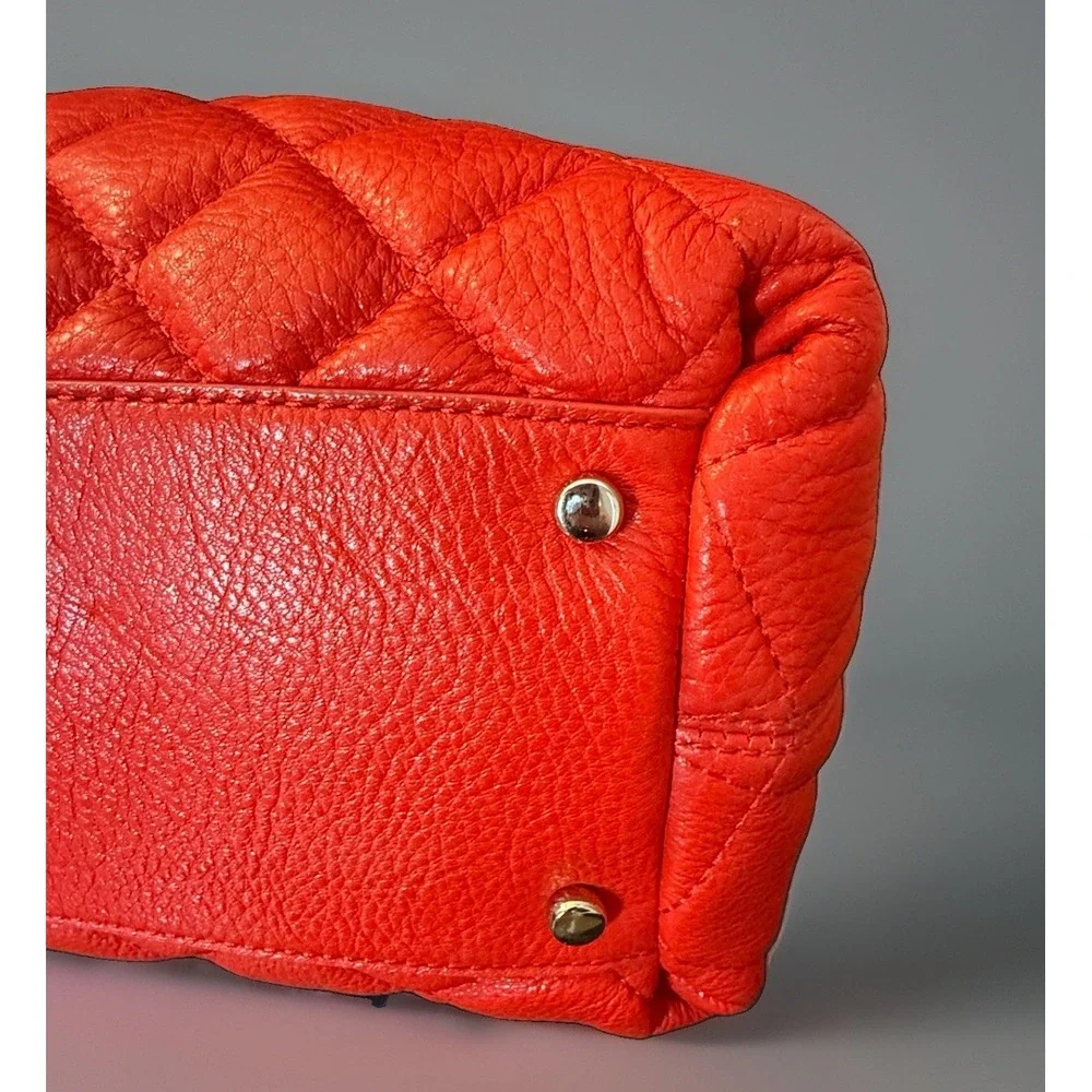 Kate Spade Gold Coast Georgina Quilted Leather Bag Maraschino Cherry Red EXC